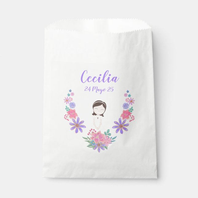 Bolsa de papel Primera Comunión CECILIA Geschenktütchen (Vorderseite)