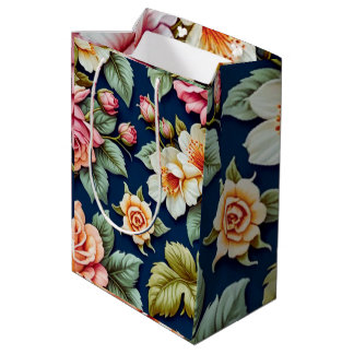 Bolsa de regalo con diseño de flores mittlere geschenktüte