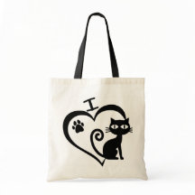 Bolsa de tela I Liebe Katzen