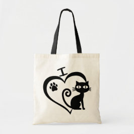 Bolsa de tela I Liebe Katzen Tragetasche