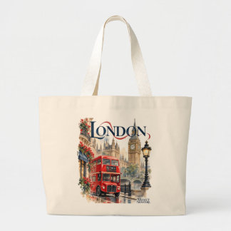 Bolsa de tela Londres con autobús rojo y arquitect Jumbo Stoffbeutel