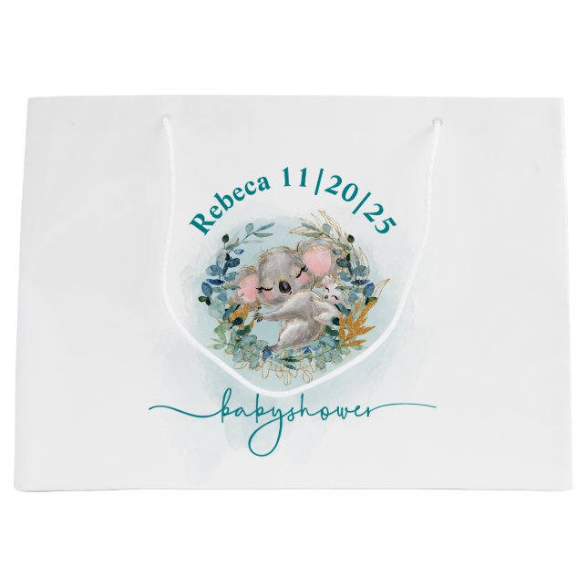 Bolsa para regalo Baby Shower "Baby Koala" Große Geschenktüte (Vorderseite)