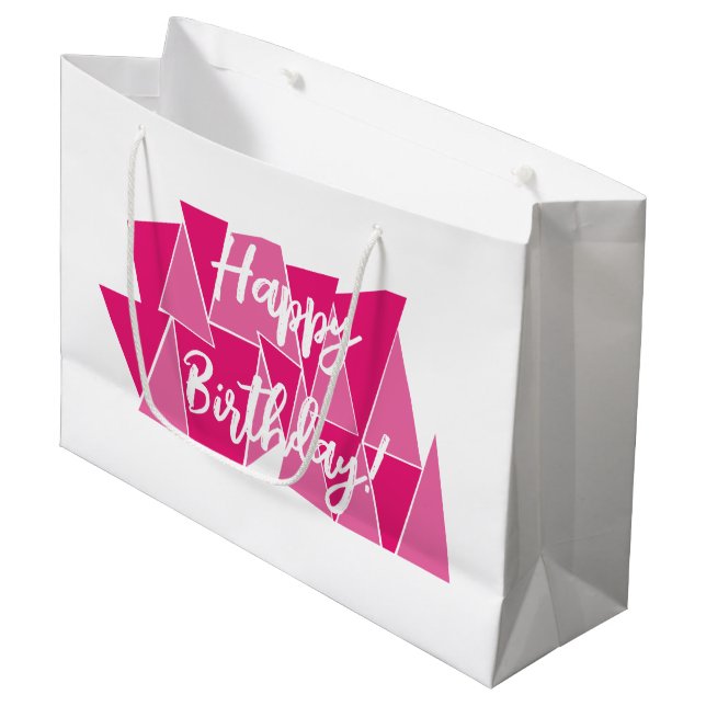 Bolsa regalo cumpleaños rosa große geschenktüte (Vorderseite Schrägansicht)