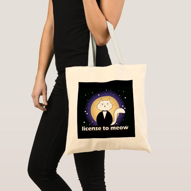Bolsa Tote/Shoulder bag - Cat, License to Meow Tragetasche (Vorderseite (Produkt))