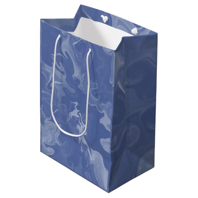 Bolsas de Regalo Azul Marmolado Mittlere Geschenktüte (Vorderseite Schrägansicht)