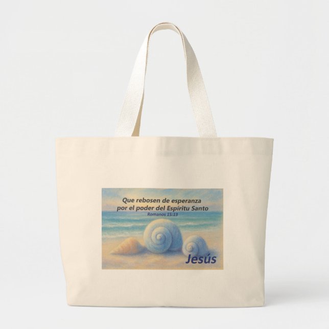 Bolso caracolas de Mar con Versículo Romanos Jumbo Stoffbeutel (Vorne)