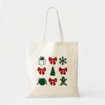 Bolso de tela navideño coquette