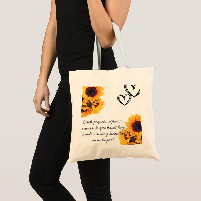 Bolso de tela reunión familiar con girasol tragetasche (Vorderseite (Produkt))