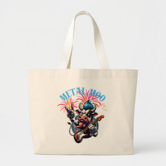 Bolsos Metal Moo-d – Rockin' Cow with a Guitar Jumbo Stoffbeutel