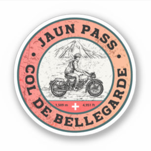Boltigen-Jaunpass Schweizer Alpen Motorradtour Aufkleber