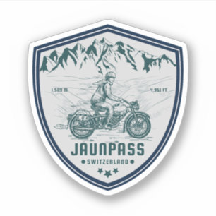 Boltigen-Jaunpass Schweizer Alpen Motorradtour Ges Aufkleber