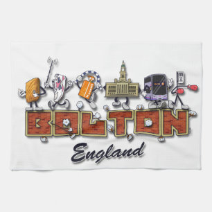 Bolton-Cartooncharaktere Geschirrtuch