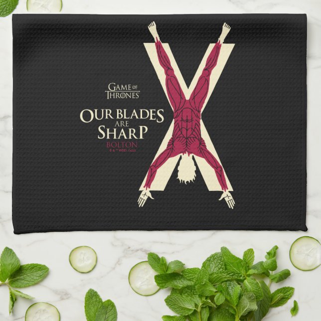 Bolton Sigil - unsere Blades sind scharf Geschirrtuch (Gefaltet)