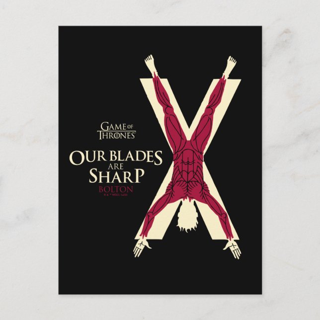 Bolton Sigil - unsere Blades sind scharf Postkarte (Vorderseite)