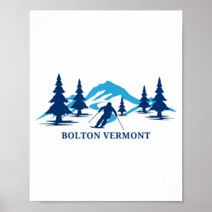 Bolton Vermont Skigebiet Skifahren Skifahrer Poster