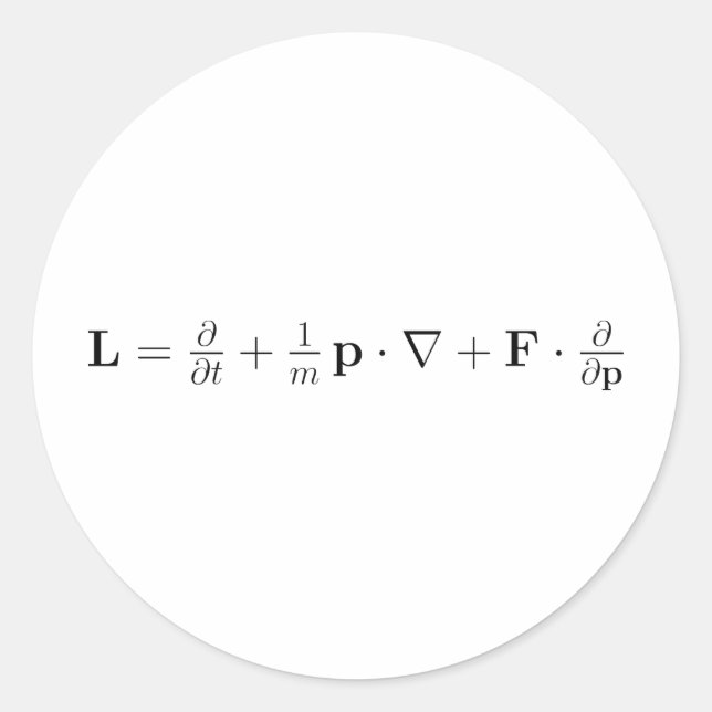 Boltzmann-Gleichung, schwarz Runder Aufkleber (Vorderseite)