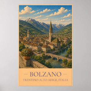 Bolzano, Italien – Vintage-Reiseposter Poster
