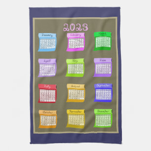 Bolzen aus Fabric Teeküche Handtuch 2023 Kalender