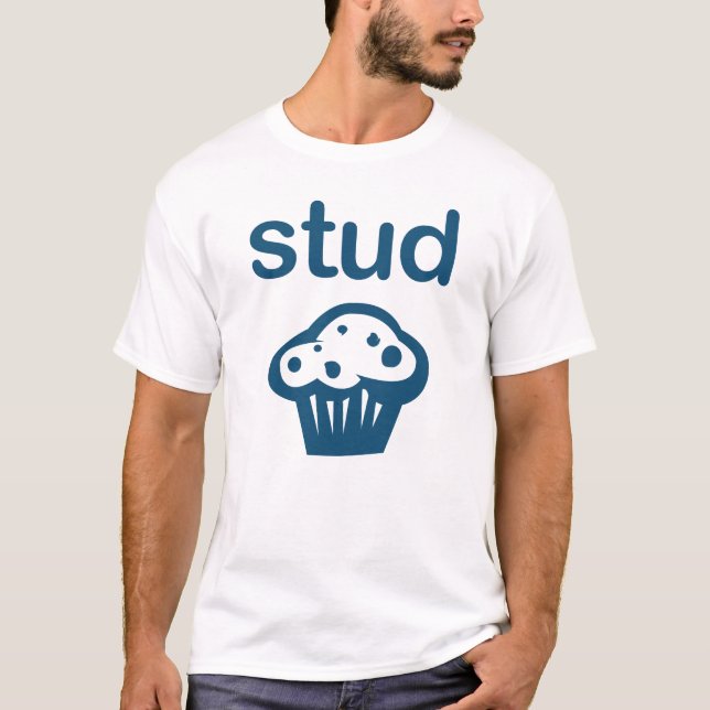 Bolzen-Muffin-(blaues) T-Shirt lustig (Vorderseite)
