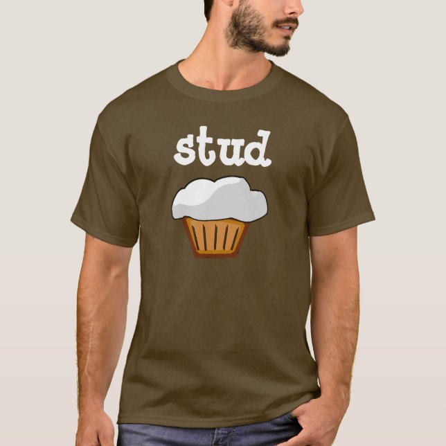 Bolzen-Muffin-, schokoladenbraunes und T-Shirt (Vorderseite)