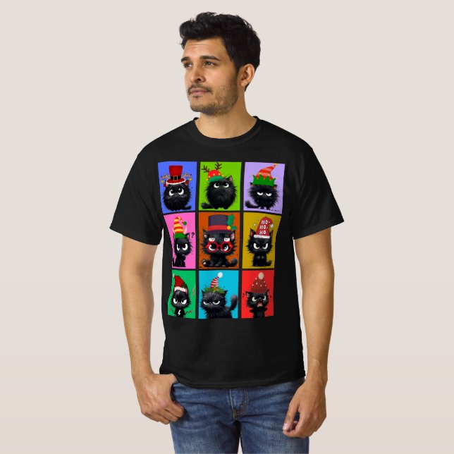 Bolzen Sie den Weihnachtsmann-T - Shirt der Katze (Vorne ganz)