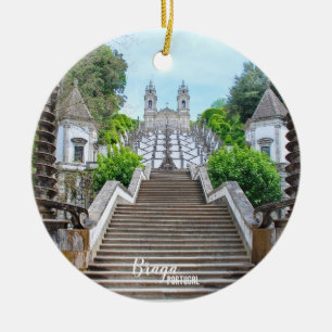 Bom Jesus Braga Heiligtum Foto mit Gebet Keramik Ornament
