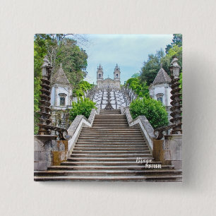 Bom Jesus de Braga Katholische Heiligtum, Portugal Button