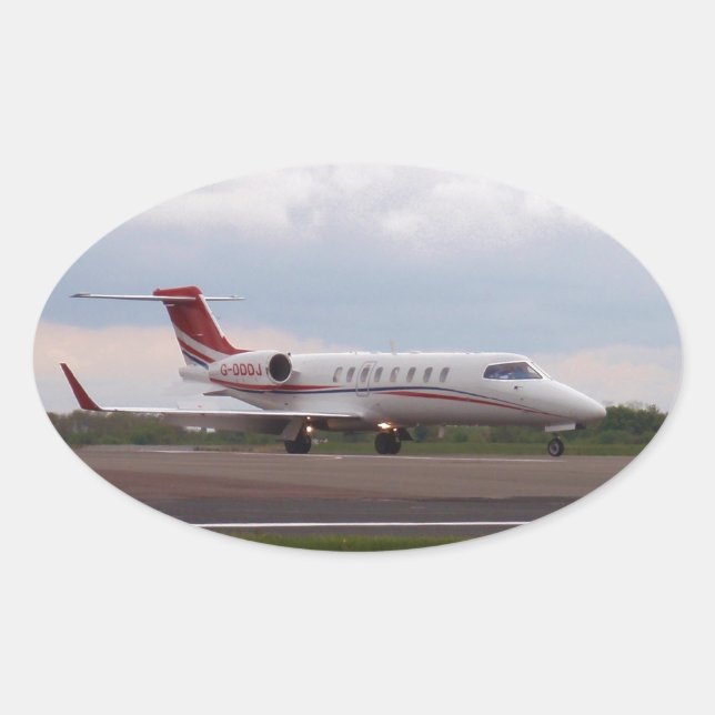 Bombardier Lear Jet 45XR Ovaler Aufkleber (Vorderseite)