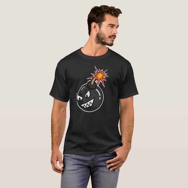 Bombardierte Gesichts-grafische Kunst T-Shirt (Vorne ganz)
