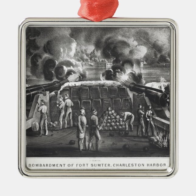 Bombardierung des Forts Sumter, Charleston-Hafen Silbernes Ornament (Vorne)