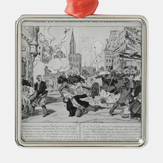 Bombardierung und Belagerung von Straßburg Silbernes Ornament (Vorne)