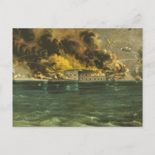 Bombardierung von Fort Sumter 1861 in Amerika aus  Postkarte