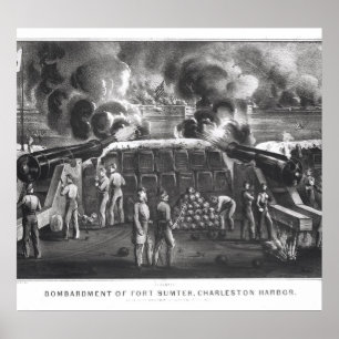 Bombardierung von Fort Sumter, Charleston Hafen Poster