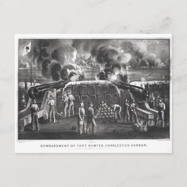 Bombardierung von Fort Sumter, Charleston Hafen Postkarte (Vorderseite)