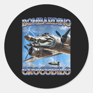 Bombardino Crocodilo Funny Italian Brainrot Memes Runder Aufkleber