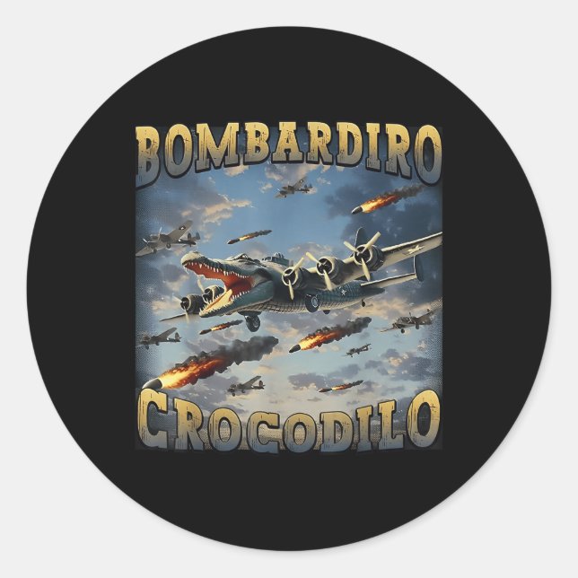 Bombardino Crocodilo Runder Aufkleber (Vorderseite)