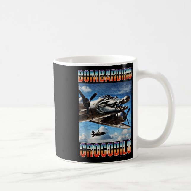 Bombardiro Crocodilo Funny Trendy Italian Brainrot Kaffeetasse (Rechts)