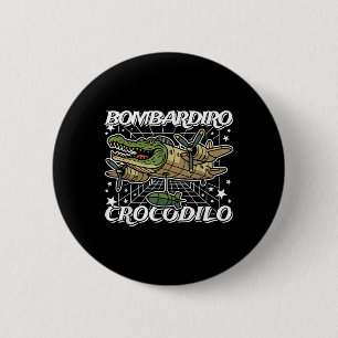 Bombardiro-crocodilo Italienisch-Hirnrot keine sch Button