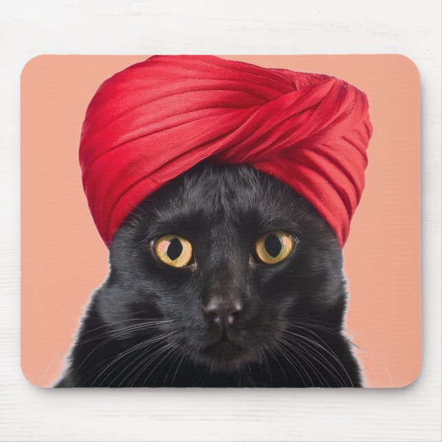 Bombay Cat mit einem Turban Mousepad (Vorne)