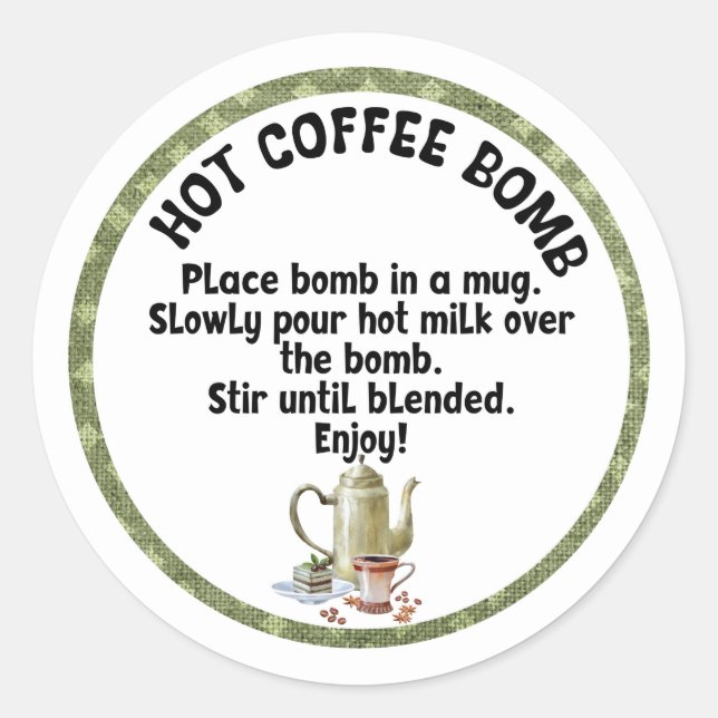 Bombe à café chaud, étiquette à bombe à cacao (Devant)
