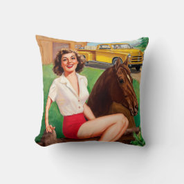 BOMBEN-SCHLECHTE MÄDCHEN Retro Farmmädchen u. Kissen