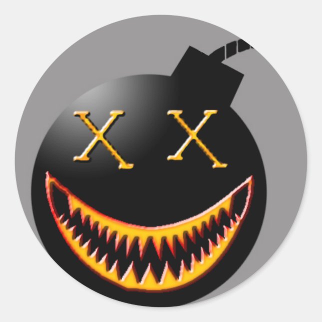 Bombengesicht Runder Aufkleber (Vorderseite)