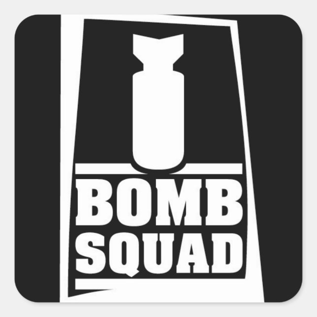 Bombenkommando Quadratischer Aufkleber (Vorderseite)