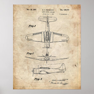 Bomber-Flugzeug-Patent Poster