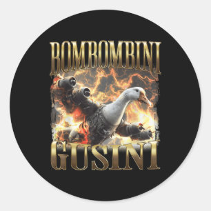 Bombombini Gusini Funny Italian Brainrot Meme Boot Runder Aufkleber