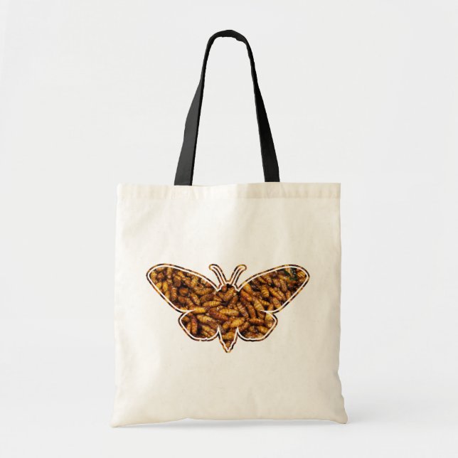 Bombyx Mori Silk Moth Life Cycle Silhouette Tragetasche (Vorne)