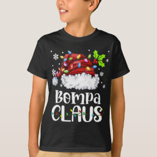 Bompa Claus Santa Hat Christmas Light Xmas Familie T-Shirt