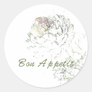 Bon appétit Artichoke Runder Aufkleber