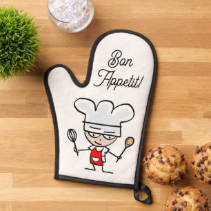 Bon Appétit Backofen Mitt mit niedlichem Cartoon K Ofenhandschuh