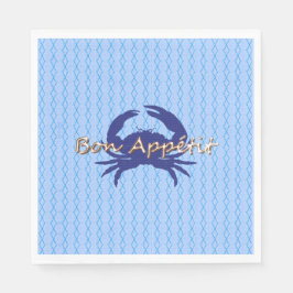Bön-Appetit—BLUE_Crab-Diamant—feiern Serviette
